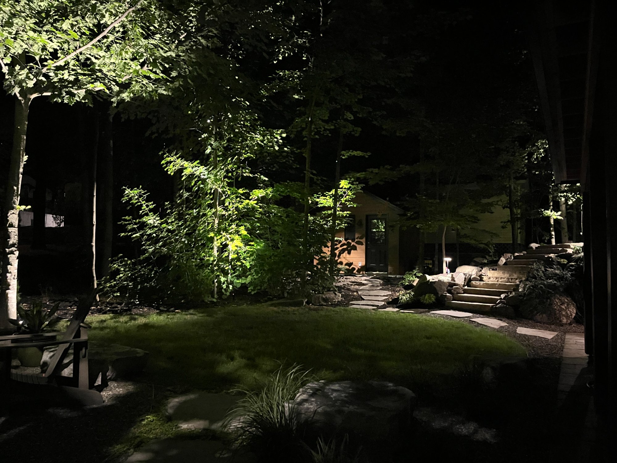 Installation système d'éclairage paysager complet Sherbrooke